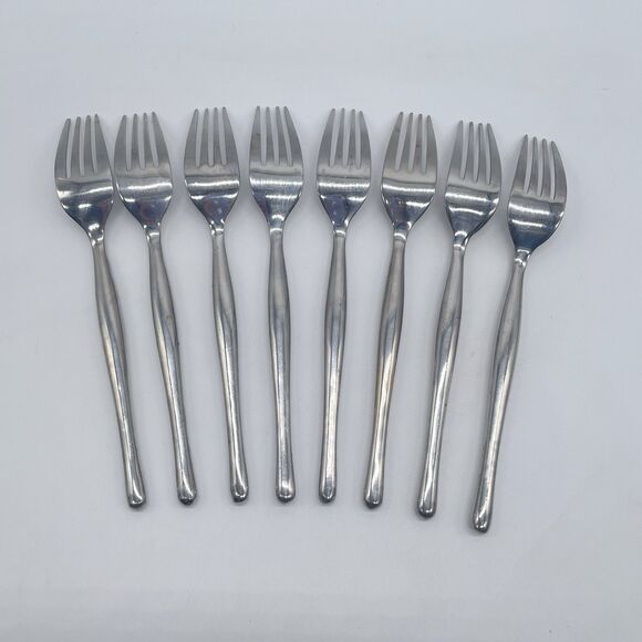 Set OF 8 HAMPTON SILVERSMITHS Stainless HSV84 Dinner Forks 7 3/4” - Picture 2 of 4
